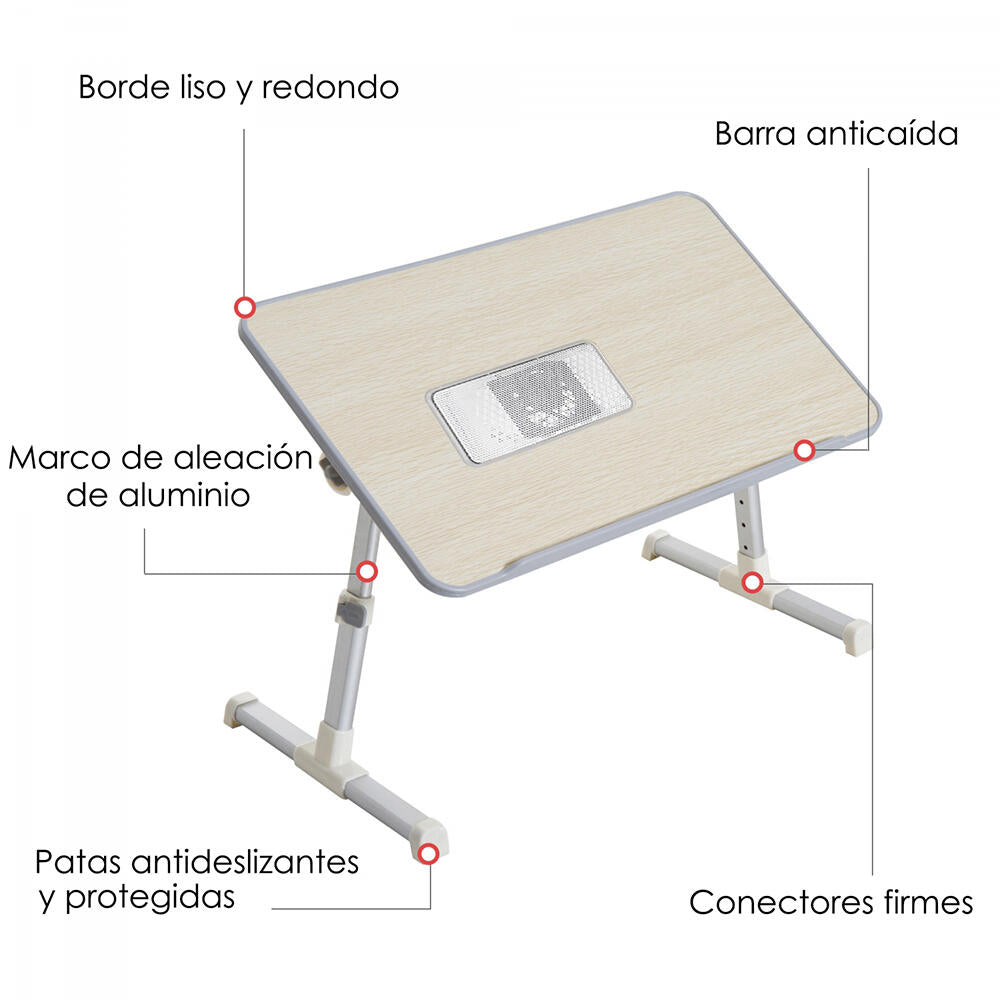 Mesa Plegable para ordenadores portátiles con ventilador USB adaptable